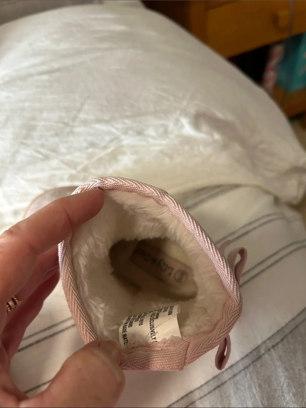 Lily & Dan Pink Suede Short Winter Boots with Bow 9/10